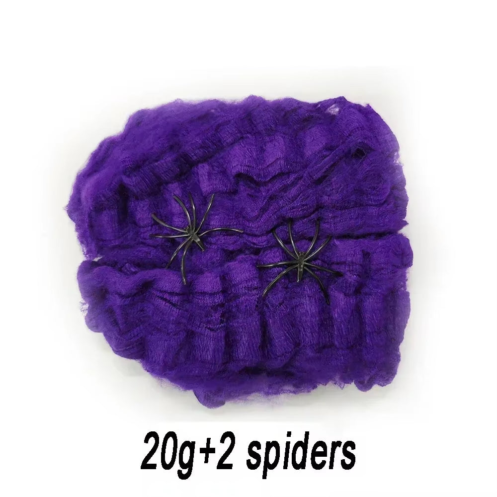 Halloween Decoration Spider Cotton Thread Spider Web Party Props Haunted House Artificial Spider Web Home Scary Party Decora